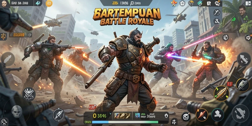 Gameplay seru dan menegangkan di 3446 Battle Royale.