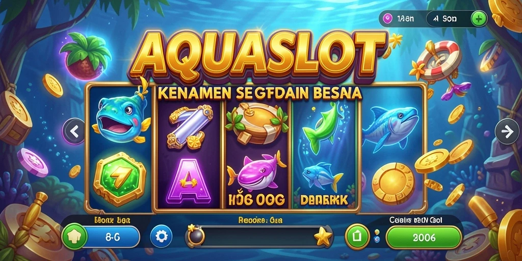 Tampilan gameplay AQUASLOT dengan fitur menarik dan grafis menawan.