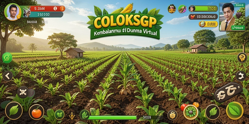 Gambaran utama gameplay COLOKSGP yang menampilkan pertanian virtual.