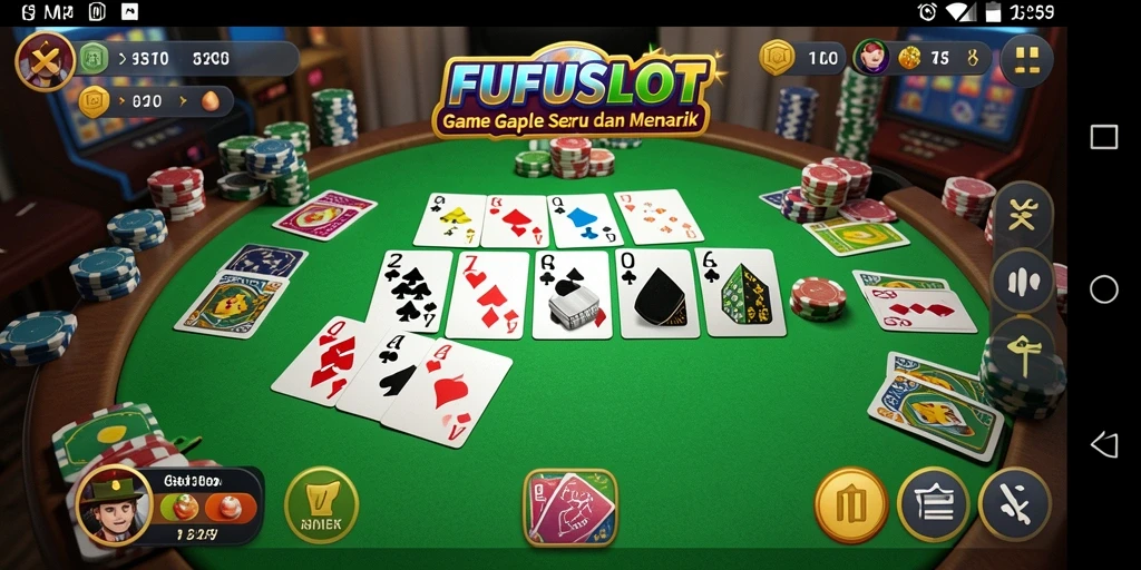 Screenshot gameplay FUFUSLOT menampilkan suasana seru permainan Gaple.