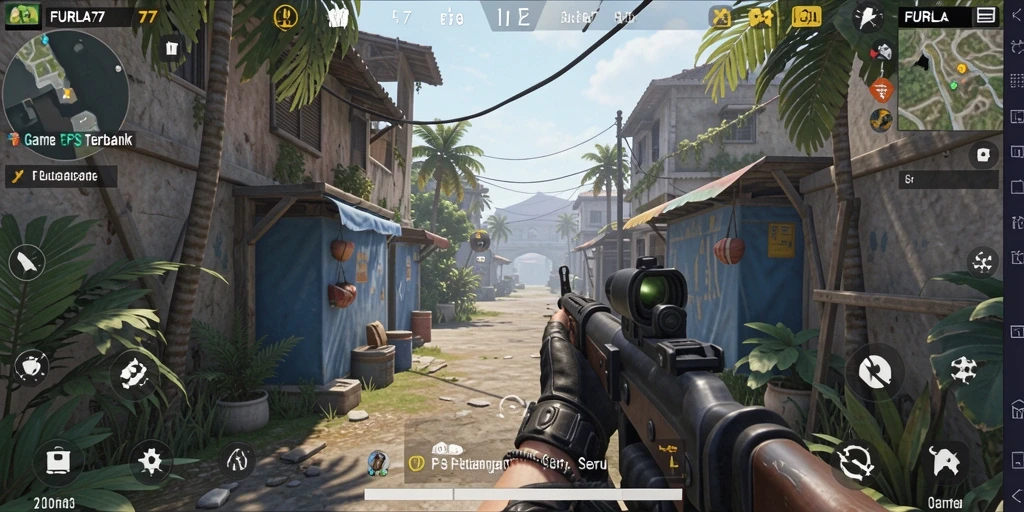 Tampilan gameplay dinamis dalam FURLA77 yang menegangkan.