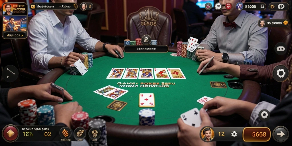 Tampilan gameplay G668 yang mengasyikkan dan interaktif di dunia Poker.