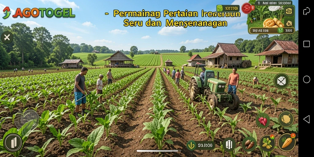 Tampilan gameplay seru dari JAGOTOGEL dengan aktivitas pertanian.