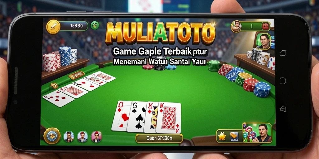 Screenshot utama MULIATOTO yang menunjukkan momen seru bermain Gaple.