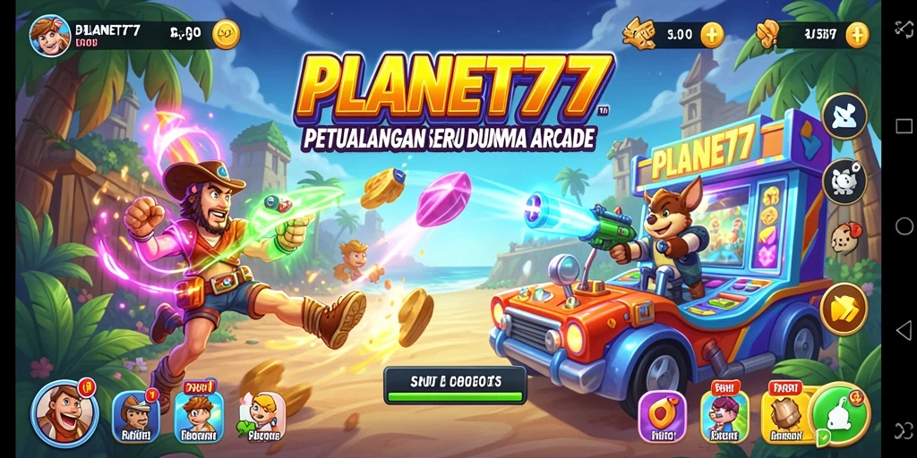 Screenshot utama dari gameplay seru PLANET77.