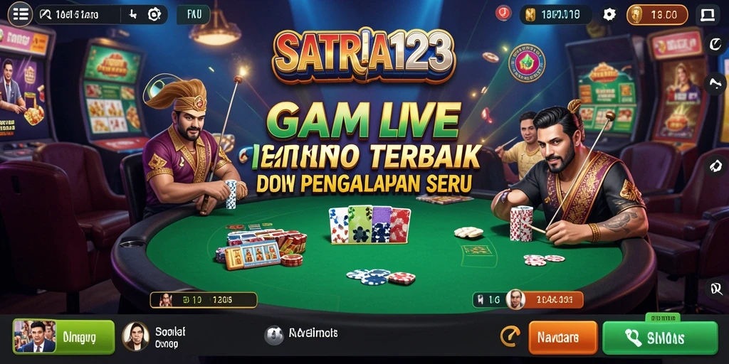 Screenshot gameplay SATRIA123 menampilkan suasana pertarungan di meja Live Casino.